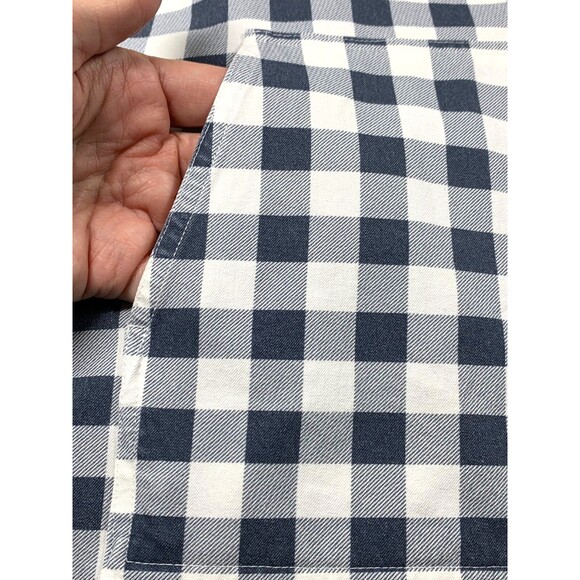 Isaac Mizrahi Crop Jacket XXL Navy White Gingham Canvas Stretch - Picture 9 of 11